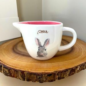 EASTER Pour Rae Dunn cream with pink pouring pitcher
